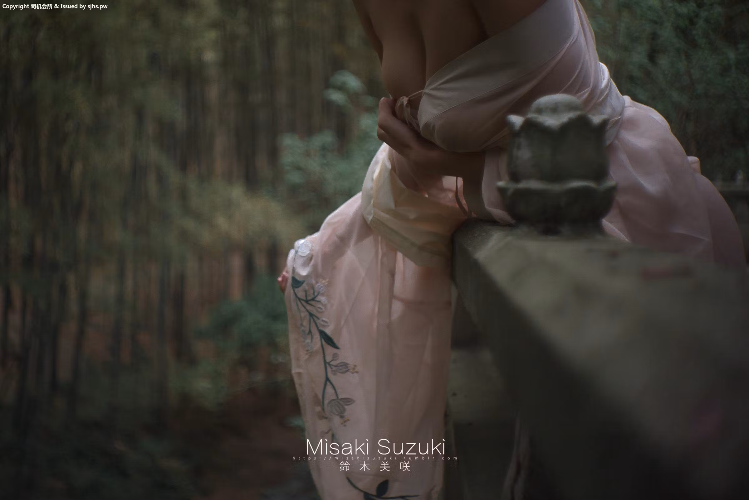 半透明薄纱古风长裙展现丰满美胸与白嫩身姿